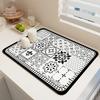Tableware Drying Mat Printed Coffee Machine Drain Pad Countertop Absorbent Draining Mat Placemat Dinnerware Table Home Decor