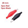 10pcs 28mm/35mm/45mm Metal Test Alligator Clips, G98 Crocodile Electrical Clamp Black Red Plastic Boot Car Battery Test Meter