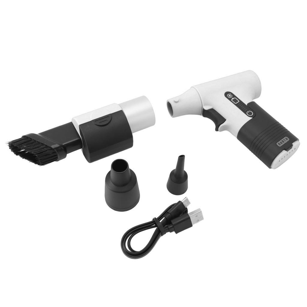 Electric Air Duster Blowing Suctioning Dual Purpose 120000 RPM 3000mAh 3 Gear Adjustable with 2