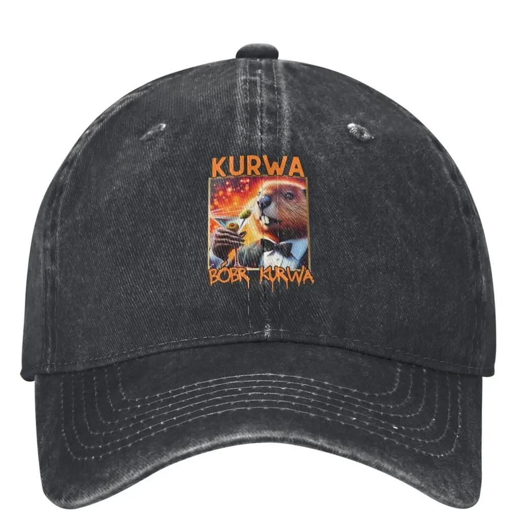 Kurwa Бобр Kurwa Бобр Бейсболка Милое Животное Винтажная Теннисная Скейт Папина Шляпа Унисекс Подростки Повседневная Защита от Солнца Бейсболки