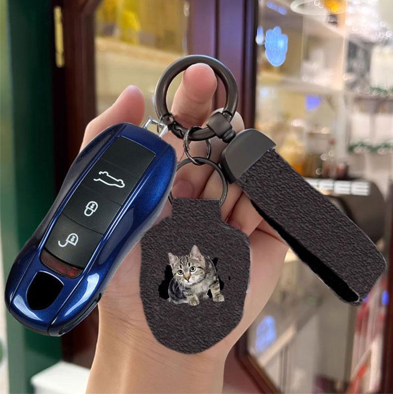 AABKS1 For Gentian Blue Porsche Key Fob Cover, Compatible with Porsche 911 Cayenne Panamera Macan Protector Sleeve Accessories