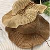 Sun Protection Seaside Sun Hat Large Brim Bow Panama Hat Summer Beach Fisherman Hat