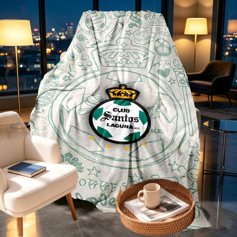 Club Santos Laguna Print Blanket - Soft & Comfortable, for Bedroom, Travel, Sofa, Home Decoration - Birthday Christmas Gift for Friend