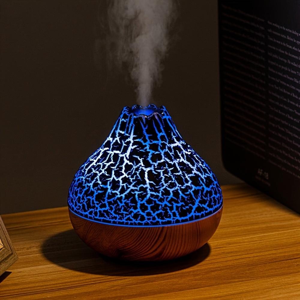 10,14 унций Wood Grain Volcano увлажнитель воздуха ароматерапевтический аппарат, бесшумный диффузор эфирных масел с холодным туманом, питание от USB для домашнего офиса