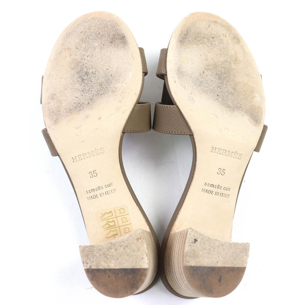 Great HERMES Mule Oazis sandals H logo leather leather Women 35 151215Z Used