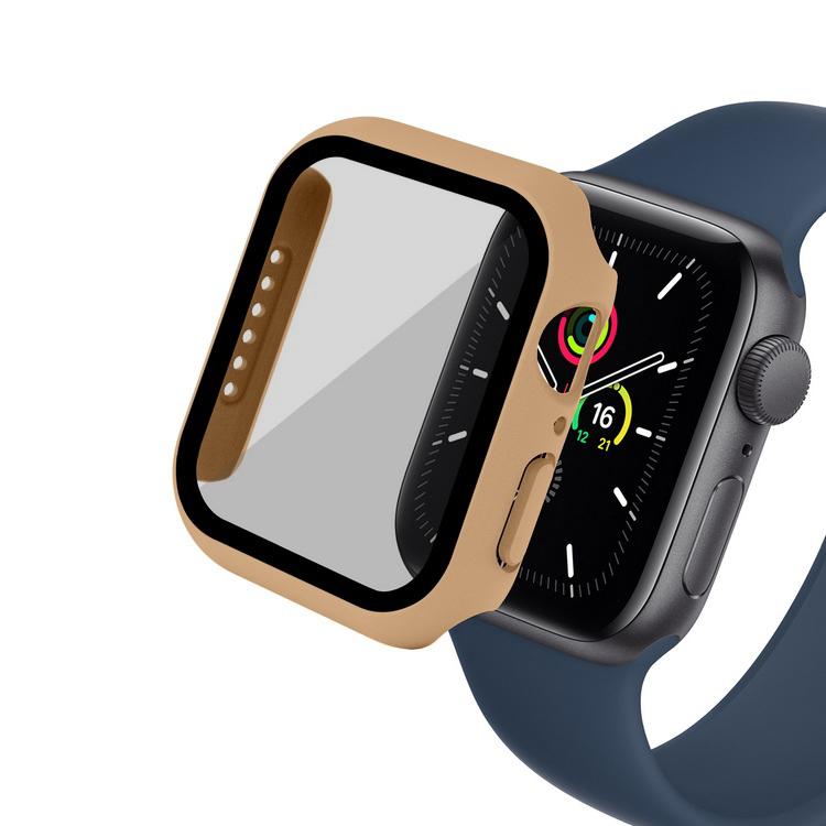 Стекло + чехол для Apple Watch, чехол серии 44/40/41/45/42/38 мм, аксессуар для iWatch, защитная пленка для экрана Apple watch 8 7 6 SE 5 3