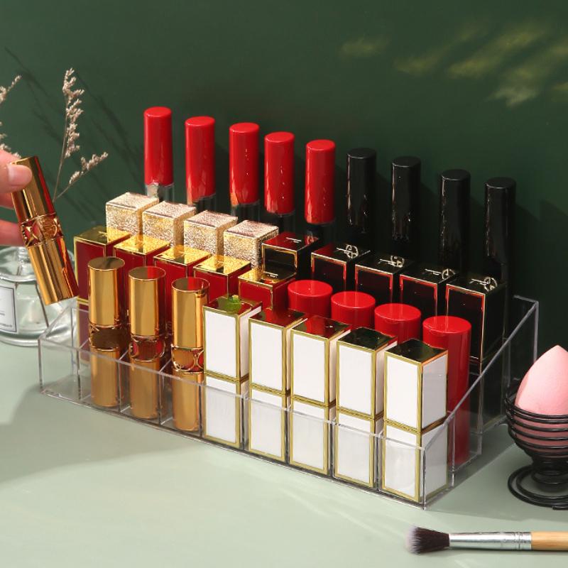 9/24 сетки, прозрачная акриловая коробка для помады, органайзер для макияжа, коробка для хранения, органайзер для кистей для макияжа, держатель для дисплея, косметический органайзер, коробка