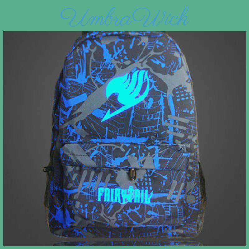 Fairy Tail Backpack Japanese Anime Canvas Travel Bag With Zipper For Teens