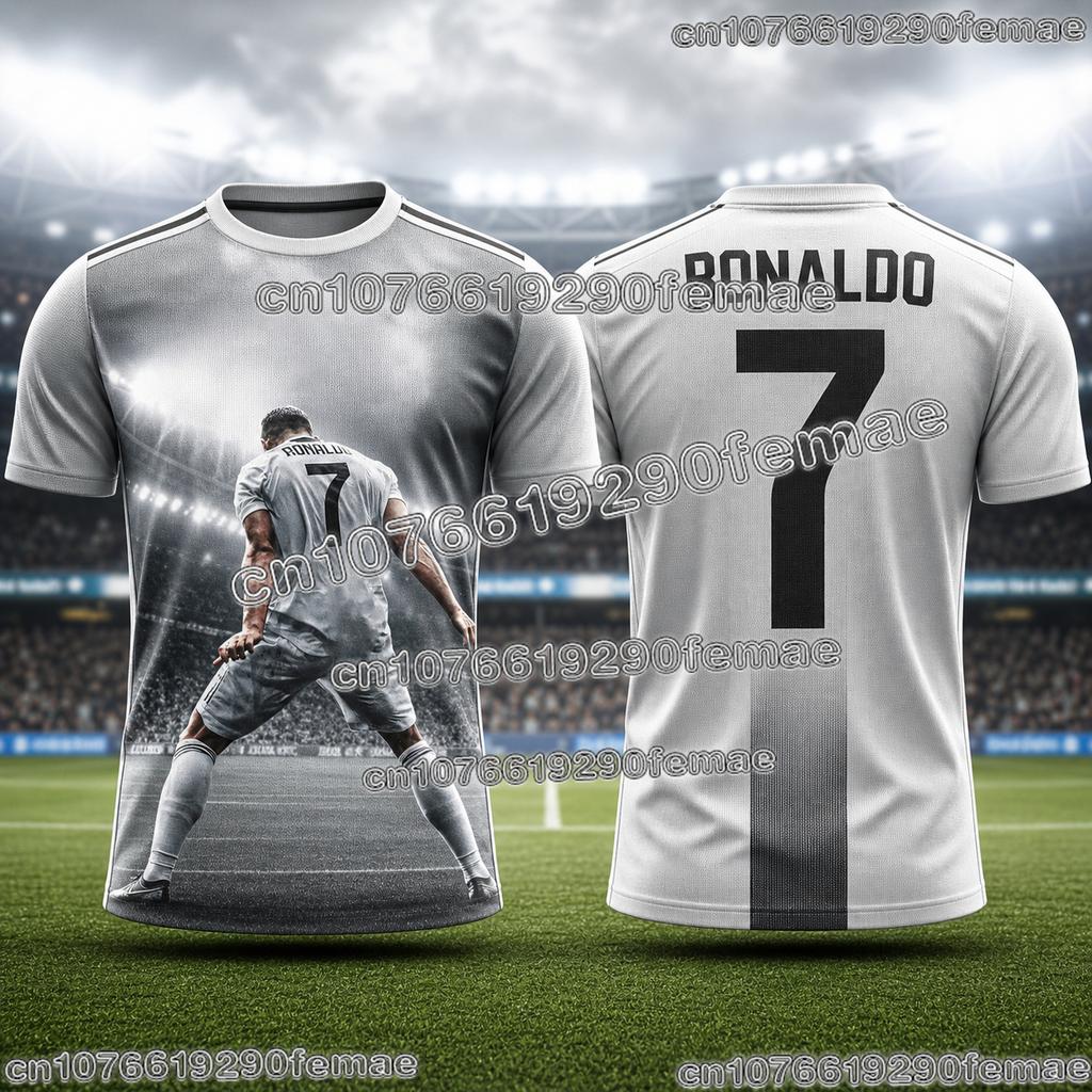 Fashion Ronaldo Adult Football Jersey Comfortable Breathable Quick Dry Soccer T Shirt For Men Women Training And Street Wear