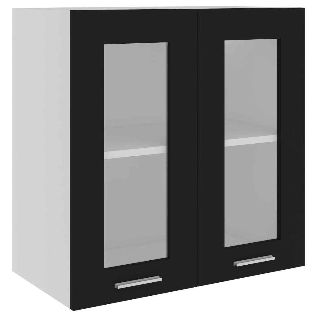 vidaXL Hängeglasschrank Lyon Schwarz 60x31x60 cm Holzwerkstoff
