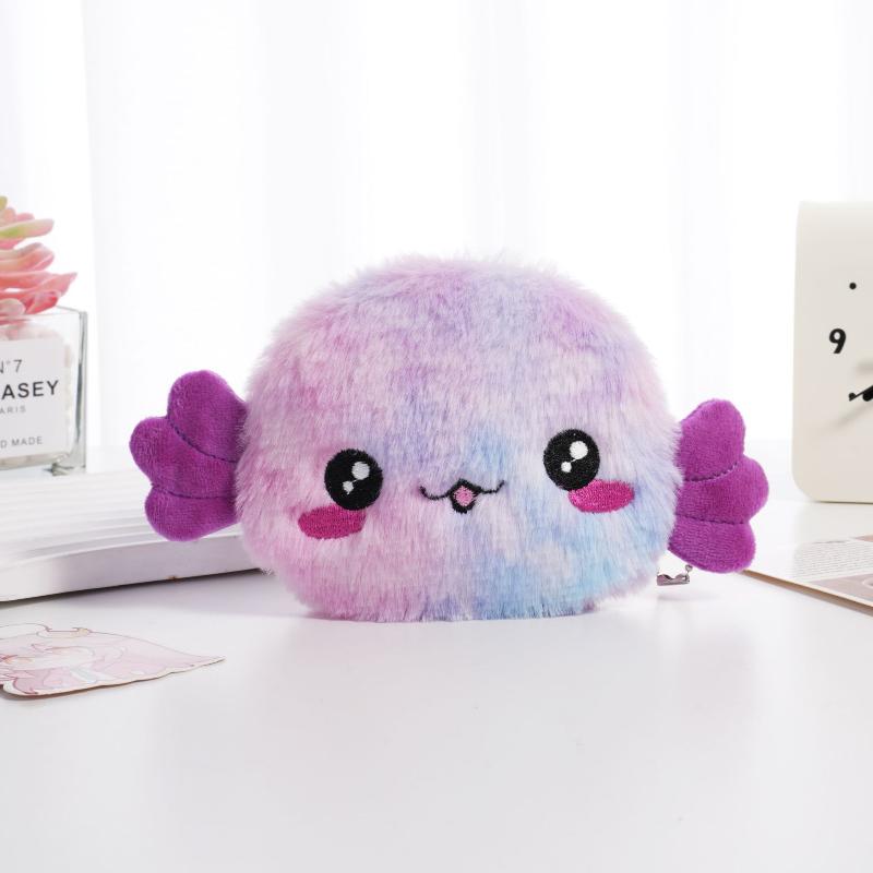 Cute Plush Salamander Coin Purse, Cartoon Axolotl Wallet, Portable Mini Earphone Pouch, Stylish Bag Charm