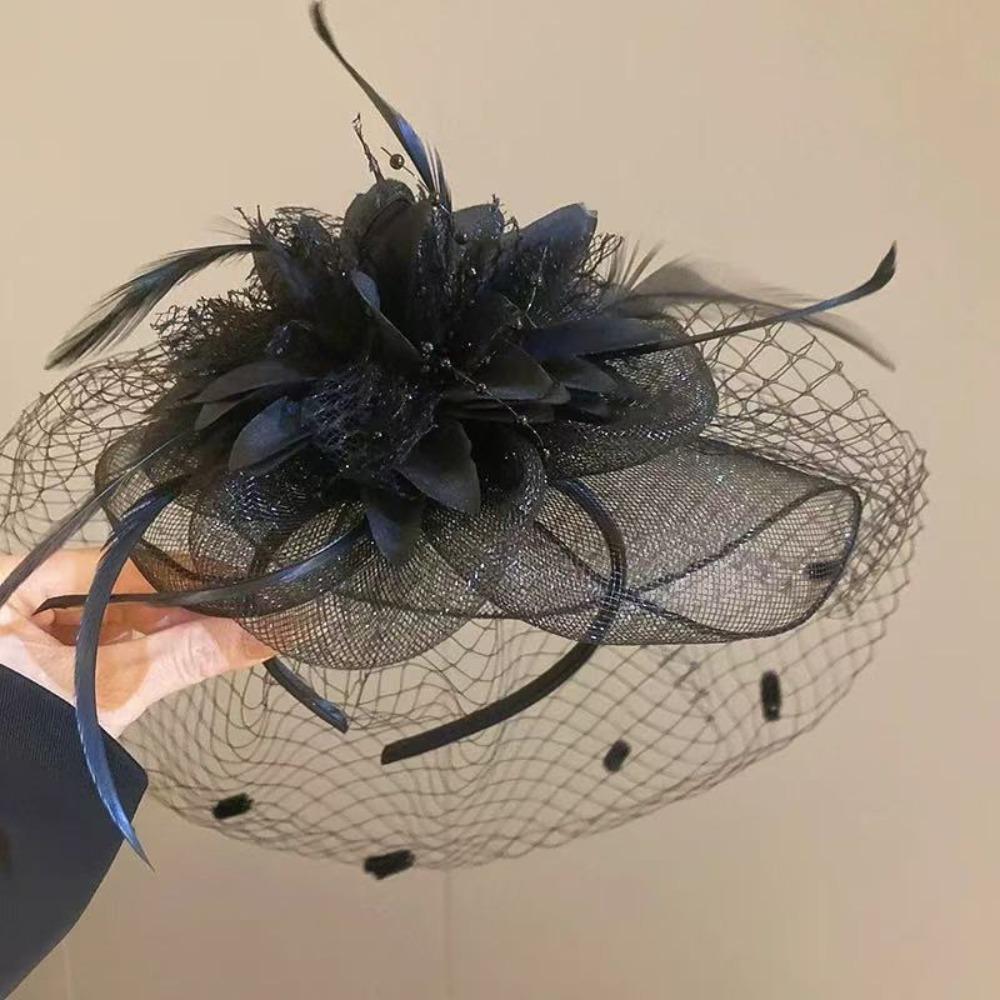 Свадебная повязка на голову в французском стиле, свадебная сетчатая фата, закрывающая лицо, фата невесты, повязка для волос, аксессуары для волос