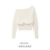 Kaslead New Women Clothes Western Style Fashion off-Shoulder Loose Slim Fit off-Shoulder Base Sweater