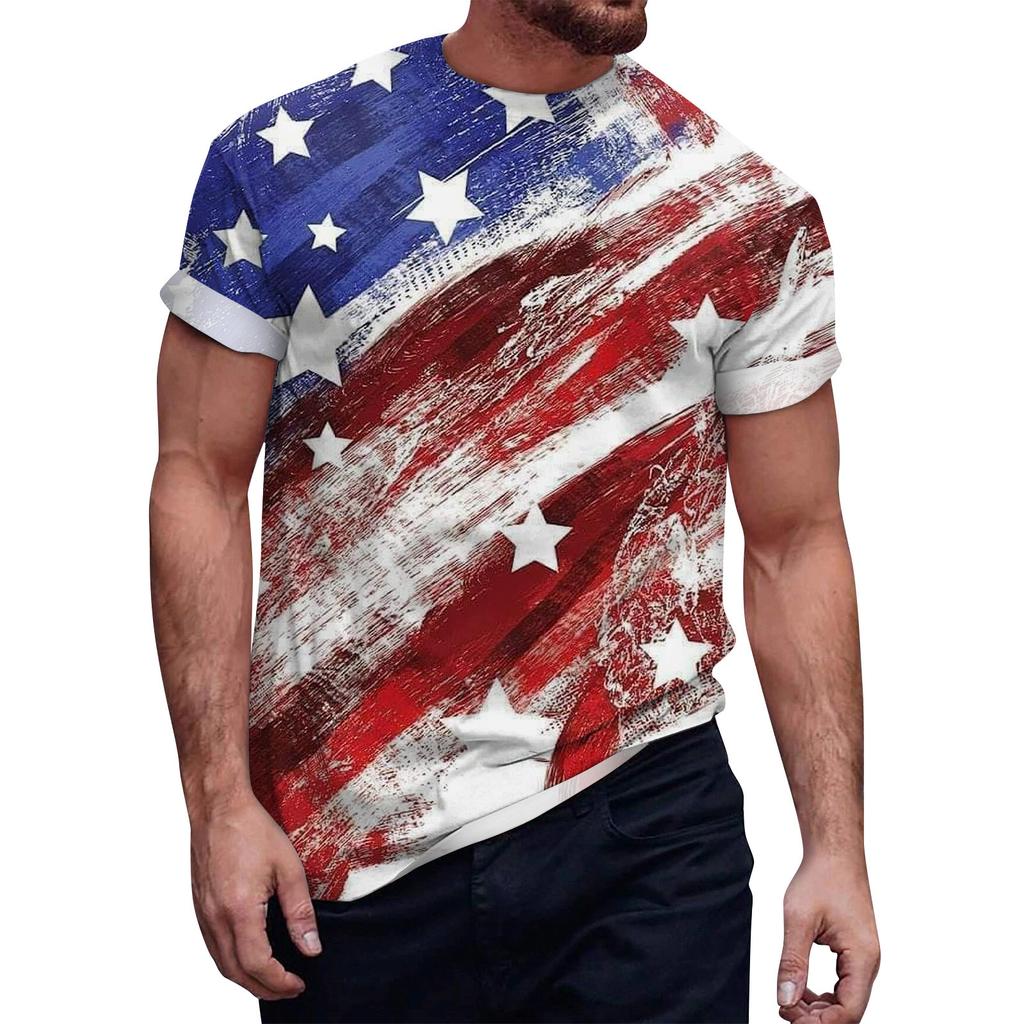 Летний круглый вырез с 3D-принтом, модные повседневные мужские футболки с коротким рукавом