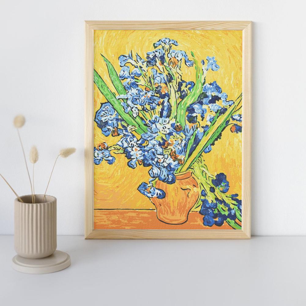 Malowanie Po Numerach Z Ramą Obrazy Do Malowania -Wazon Z Irysami 40X50 Cm