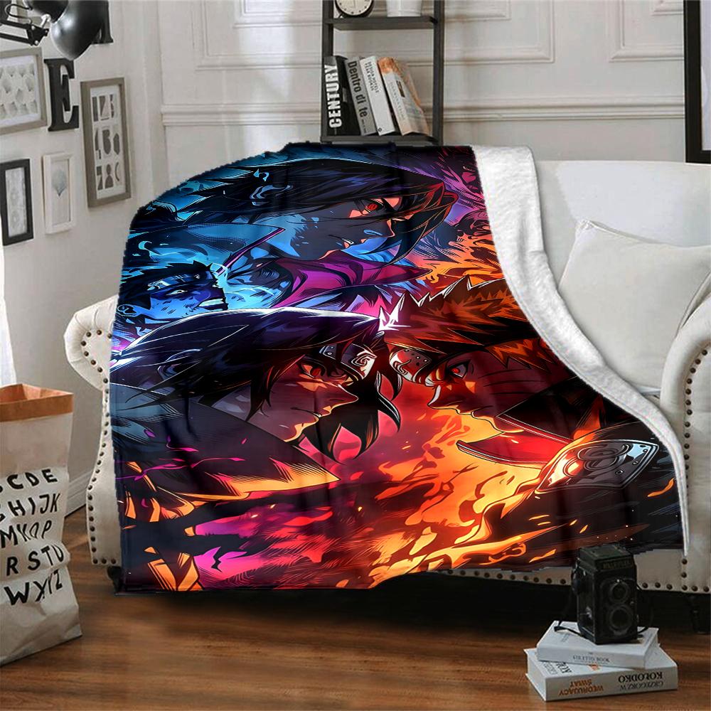 1Pc Powerful Anime Characters Flannel Blanket, Soft And Comfortable, Casual Warm, Camping Travel, Christmas, Halloween Xmas Gift S1146