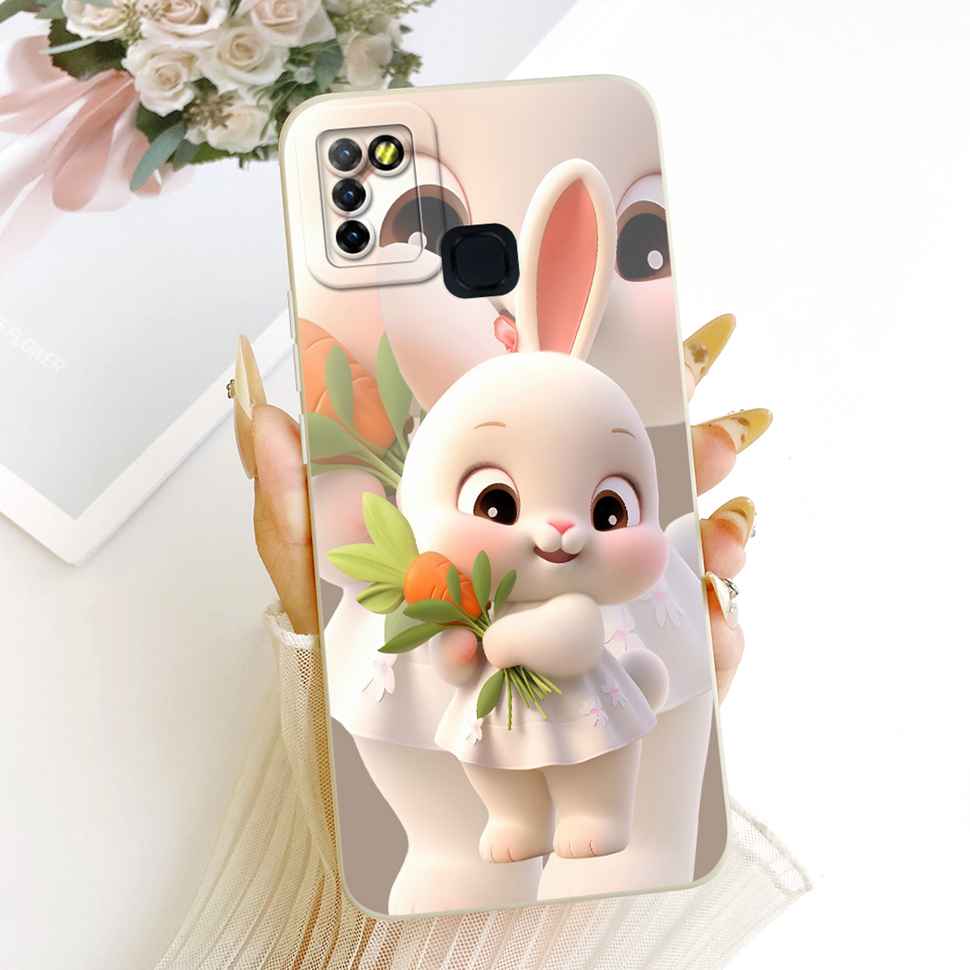 Чехол для Infinix Hot 10 Lite X657B Милый мультяшный принт кошки Силиконовая задняя крышка Чехлы для защиты телефона Infinix Hot 10Lite