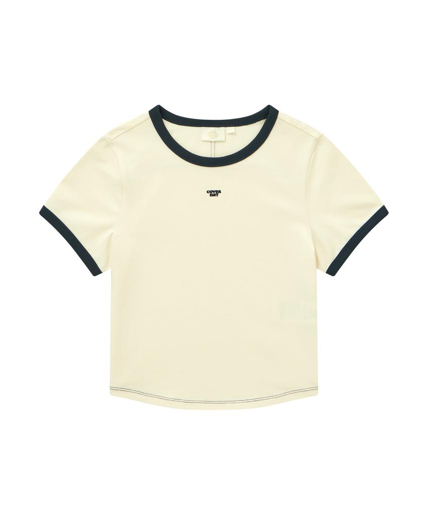 COVERNAT WOMAN Baby Fit Ringer T-Shirt Ivory