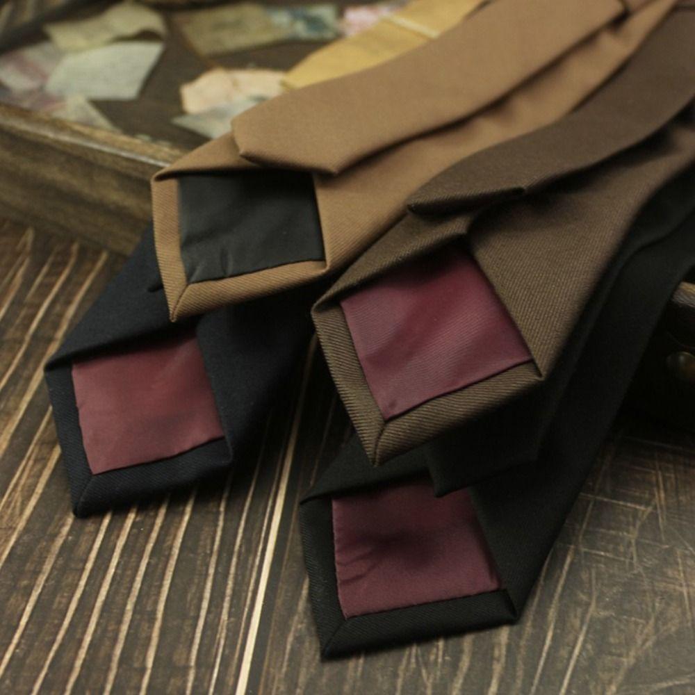 Cotton Elegant Men's Necktie Solid Color Business Suit Accessories Simple Neck Tie Student