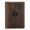 Vintage Crazy Horse Leather RFID Blocking Passport Wallet With AirTag Slot Travel Couples