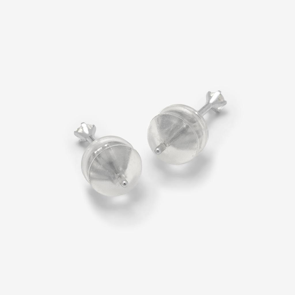 ESTELLE [Official] Women's Earrings, 10K White Gold with White Topaz, 0222-9557-0019-0000