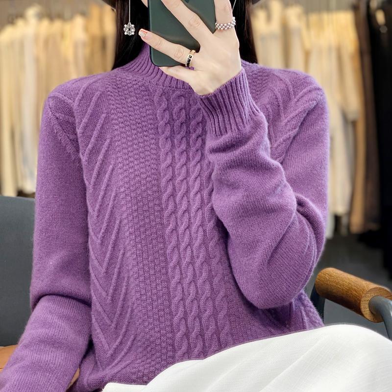 Женский кашемировый свитер Qinghe кашемир 30% кашемир 70% шерсть теплый и модный универсальный осенне-зимний