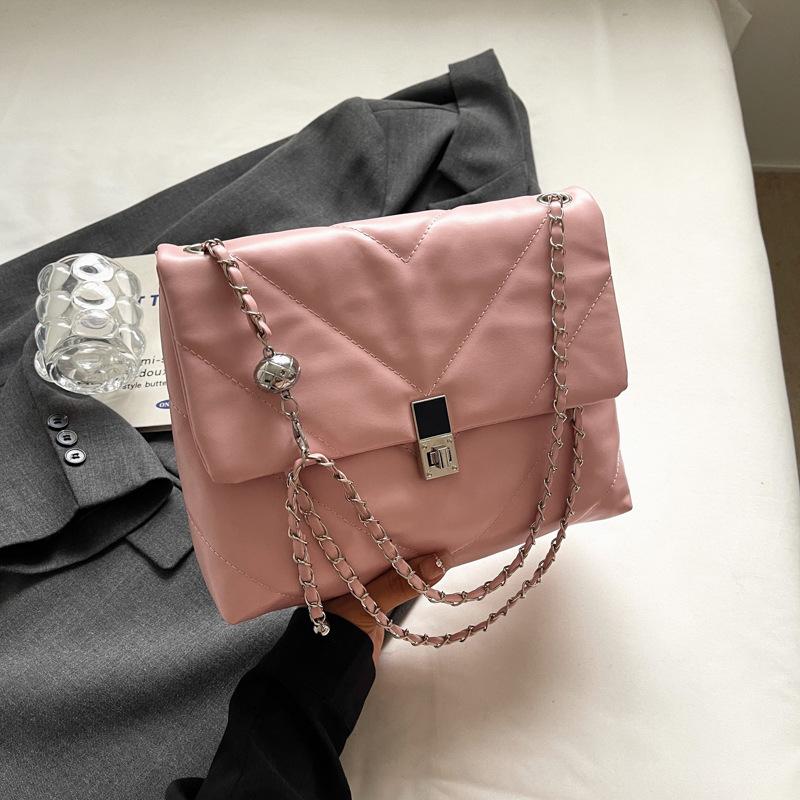 Сумка-цепочка из вышивальной нити женская 2025 новый нишевый дизайн большая вместимость одно плечо косая сумка литературная и элегантная маленькая квадратная сумка