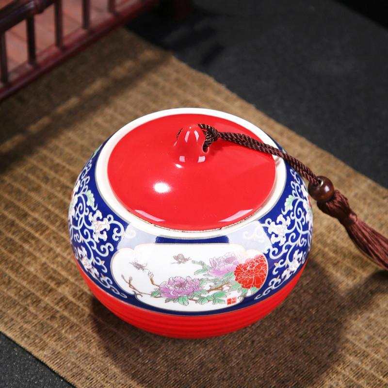 Китайская керамическая герметичная банка для дома с крышкой, чайная банка для путешествий, переносная банка для чая, горшок для хранения конфет, кухонные принадлежности, аксессуары