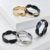Basic Simple Carving Geometric Weaving Two-tone Titanium Steel Ring Fashion Splicing Personality Matte Stacking Jewellery Couple Finger Ring