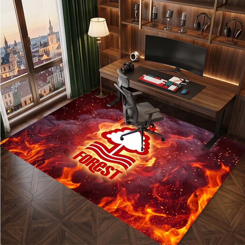 Nottingham Forest Football Print Crystal Velvet Rug, Comfortable Water Absorbent Non Slip Indoor Floor Carpet