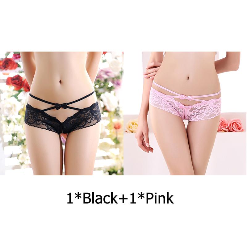 Women's Panties Open Crotch Thongs Sexy Hollow Briefs Underwear Erotic T-Backs Sweet Crotchless Seamless Panty