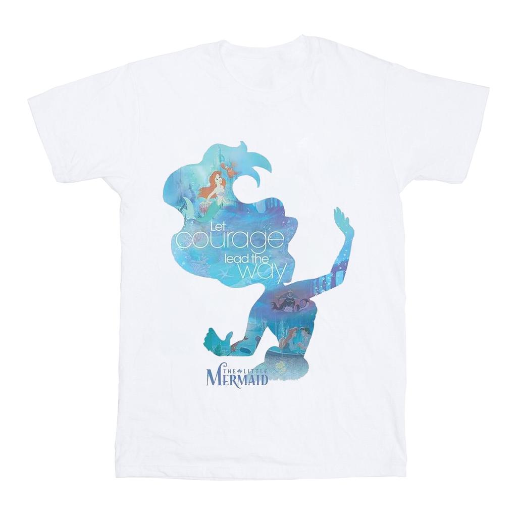 Disney Princess Womens/Ladies Ariel Filled Silhouette Cotton Boyfriend T-Shirt