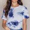 Летний топ с круглым вырезом и принтом 3D Tie Dye, модные повседневные женские футболки с короткими рукавами