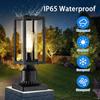 13' Outdoor Post Lights, 2-Pack Modern Black Lanterns with Tempered Glass, Anti-Rust for Driveway Patio Garden