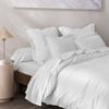 Housse de couette percale de coton peigné "Julian" toutes dimensions Coton Pur - Julian Neige - Housse de couette 260 x 240 cm