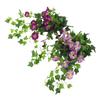 Artificial Morning Glory Flower Garland Lifelike Reusable Faux Hanging Vines Plant for Wedding Party Patio Balcony Wall