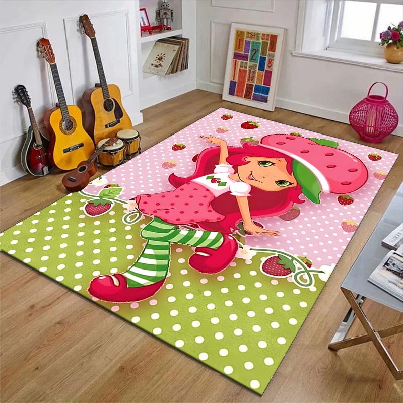 1pc Princess Strawberry (8) Design Printed Area Rug Carpet for Bedroom Living Room Home Decor Rugs Mat Non Slip Mat Rug for Bedside