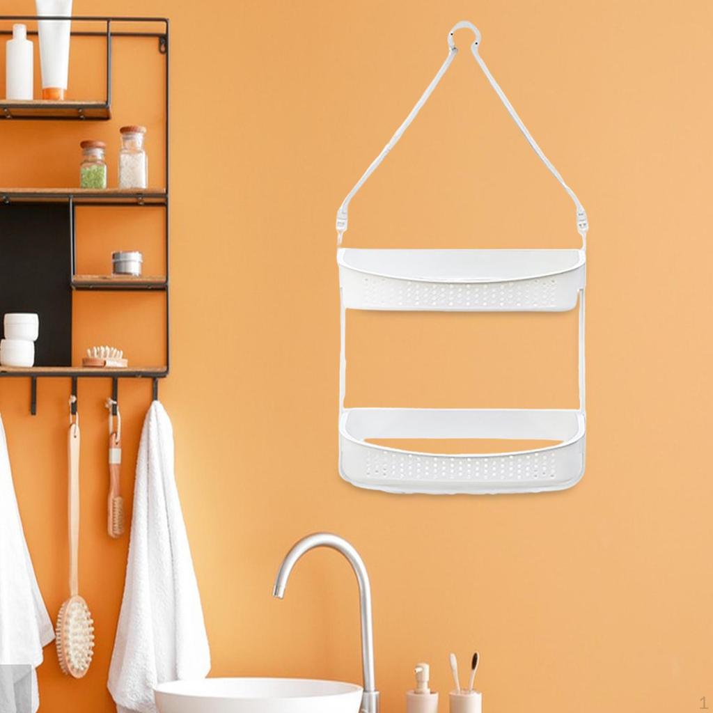 Подвесная душевая корзина, держатель, регулируемая, 2 яруса, органайзер-полка для хранения для больших и