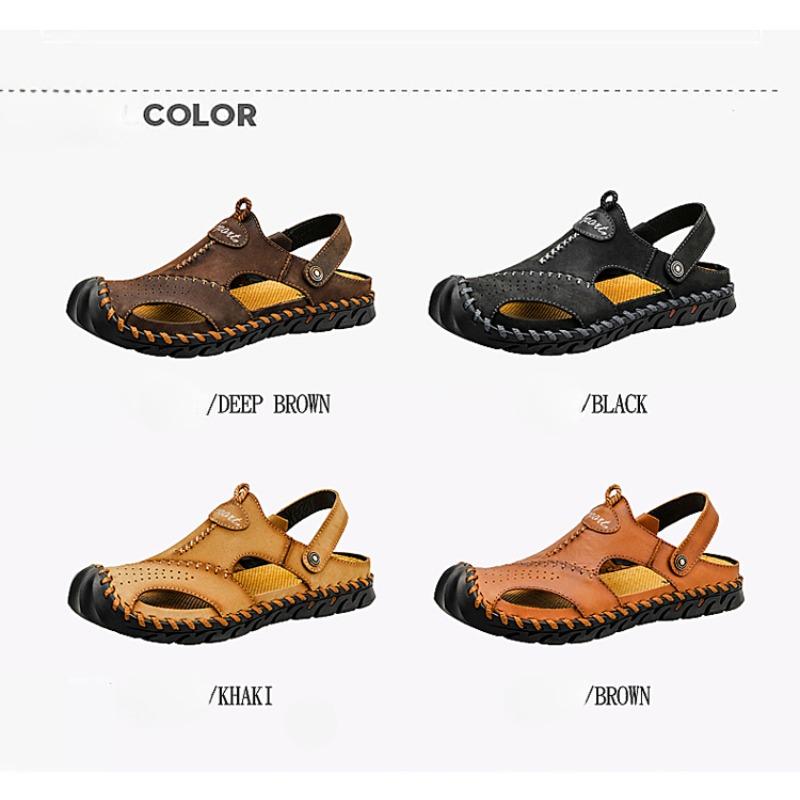 Сандалии, летние мужские кожаные классические мужские туфли, тапочки, мягкие сандалии, мужские римские удобные уличные прогулочные туфли