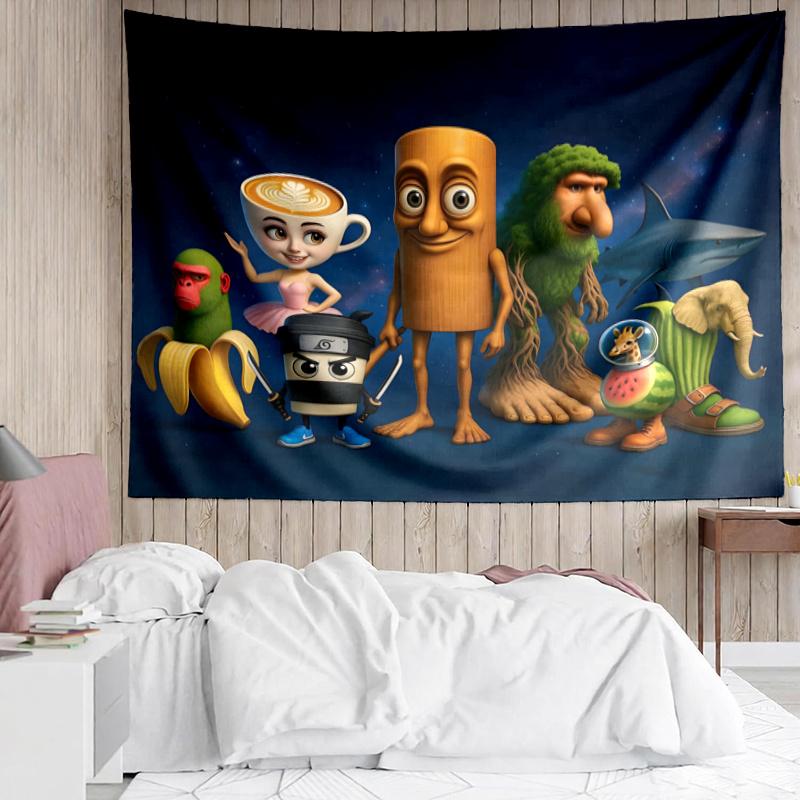 Brainrot Wall Hanging Tapestry Wall Cloth Tapestries Decor Wall Bedroom Decoration