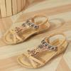 Bohemian Spring 2024 Rhinestone Flower Open-Toed Sandals for Outdoor Beach