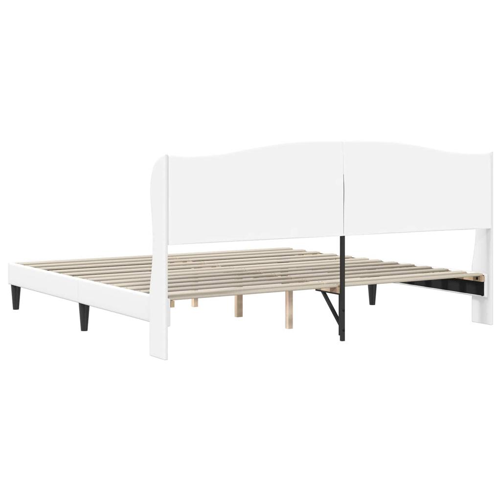 Bed Frame with Headboard White 180 x 200 cm Faux Leather