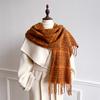 Winter Thick Warm Scarf Women Imitation Cashmere Shawls Pashmina Neckerchief Bufanda Female Plaid Hairy Tassel Echarpe New