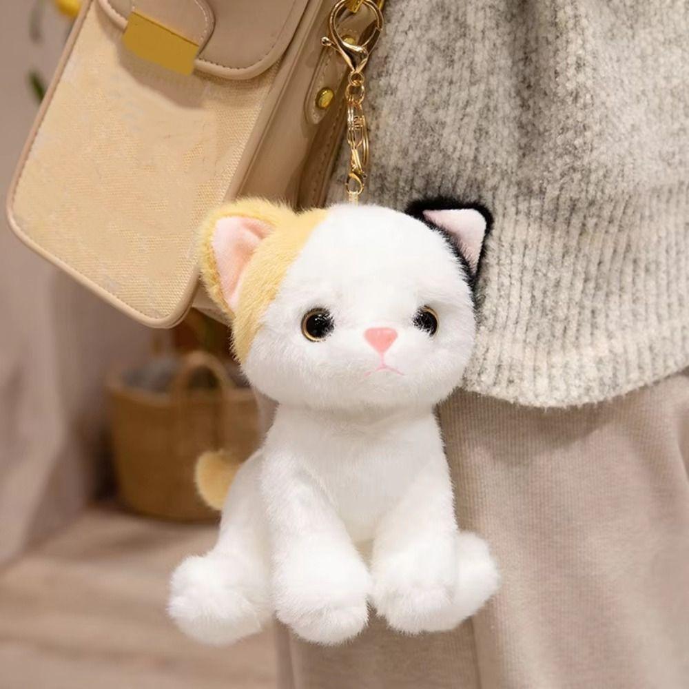 Soft Furry Simulated Cat Doll Stuffed Animal Stuffed Cat Keychain Kitten Plush Toy Pet Toys