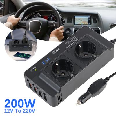 4 USB DC в AC 400 Вт Пиковая мощность Аксессуары Прикуриватель Автомобильный инвертор 12 В в 220 В Автомобильные аксессуары Розетка переменного тока EU Автомобильный инвертор 200 Вт