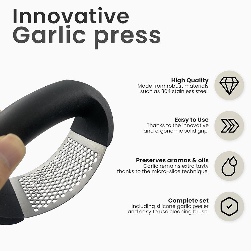 Пресс для чеснока из нержавеющей стали, ручной пресс для чеснока, кухонный пресс, соковыжималка для имбиря, инструменты для чеснока, кухонные аксессуары