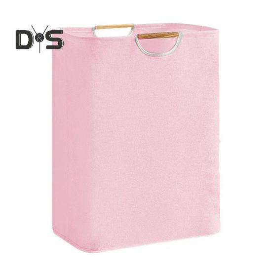 Корзина для белья с бамбуковой ручкой, складная конструкция, большая вместимость, водонепроницаемая тканевая корзина для белья