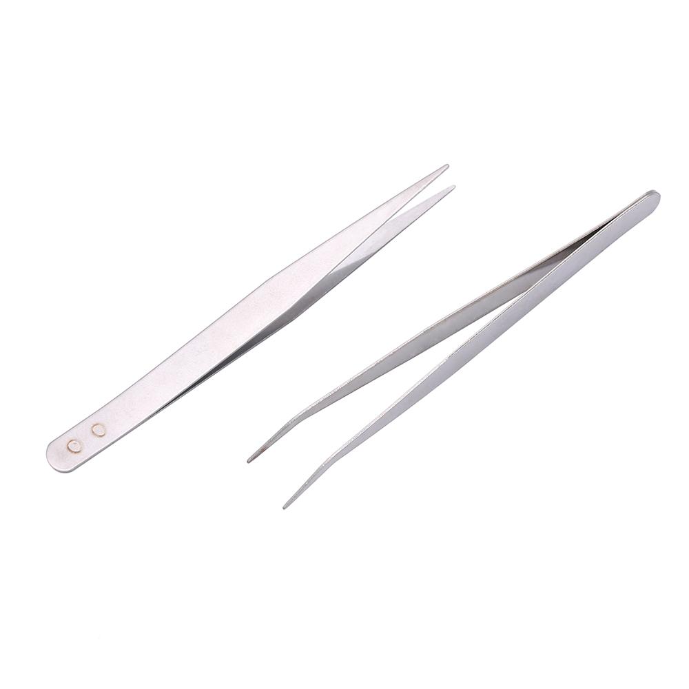 Set Straight Elbow Fish Plants Eyebrow Clip Phone Repair Tools Stainless Steel Tweezers Pliers Tool
