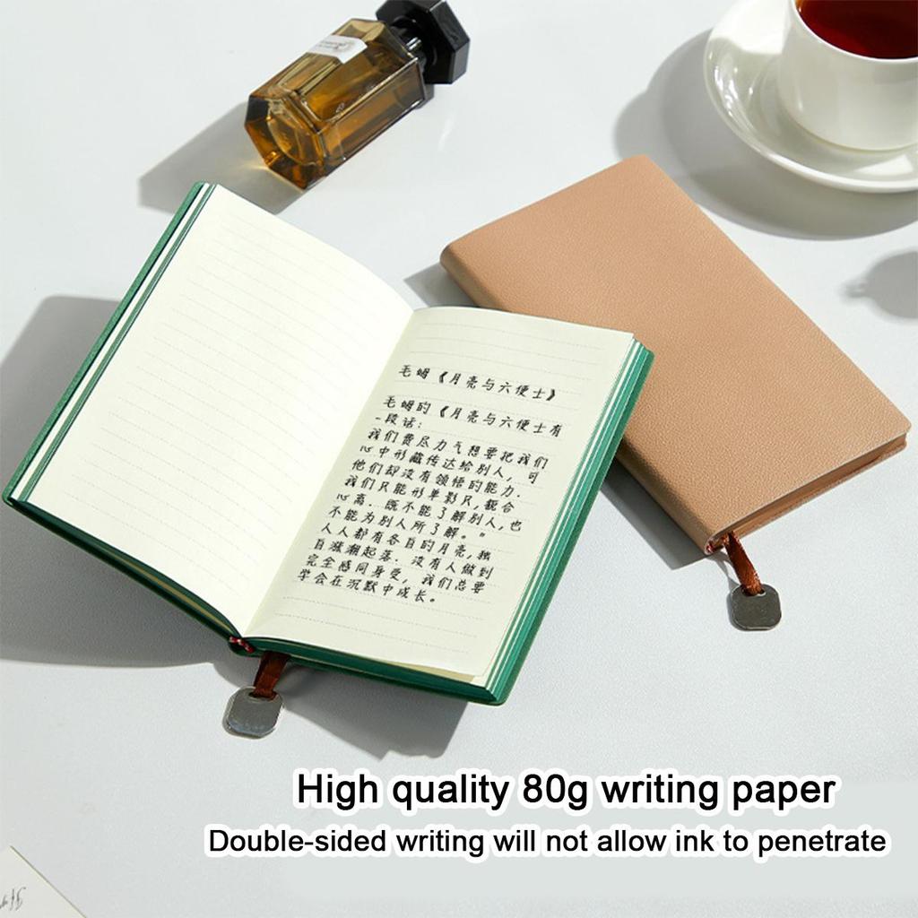 Ученический блокнот формата А6 из утолщенной кожи цвета личи, небольшой дневник, рабочая тетрадь, книга для записи деловых встреч, 96 листов, 192 страницы