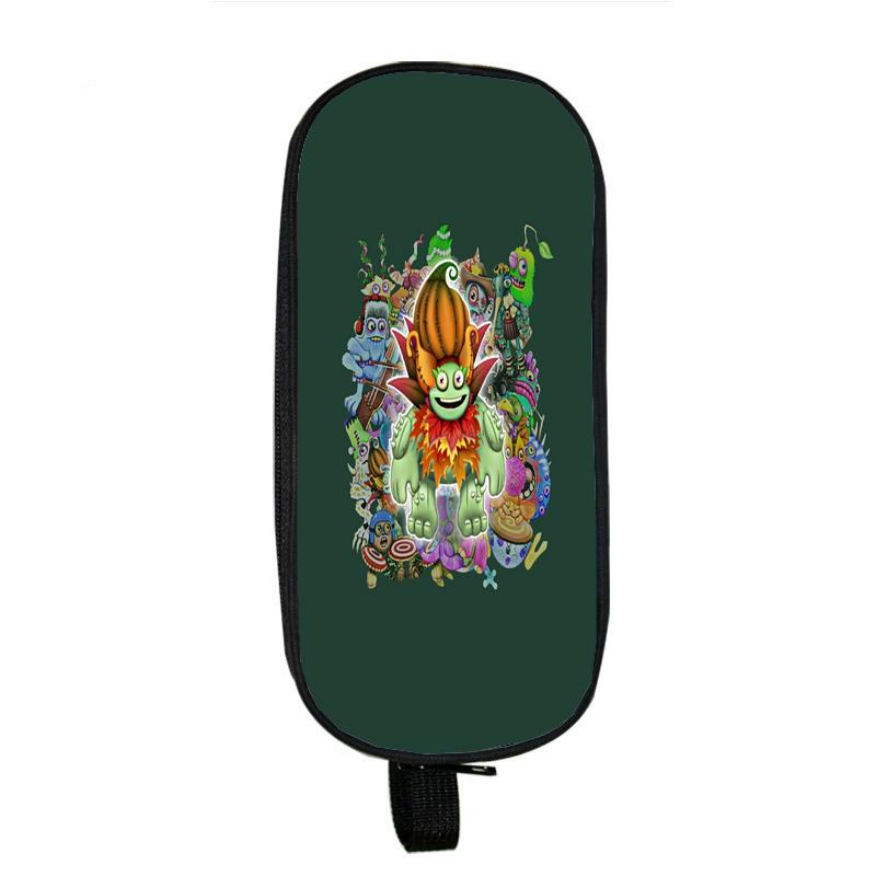 Пеналы с изображением моих поющих монстров, мягкая игра ужасов, каваи, двухслойная сумка для карандашей, чехол для ручек, школьные принадлежности, канцелярские принадлежности